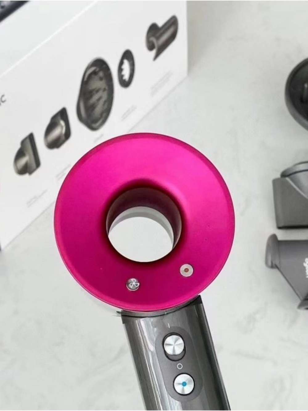 Dyson Supersonic Hair Dryer in Pink and Gunmetal with Styling Attachments - Picture 2 of 3